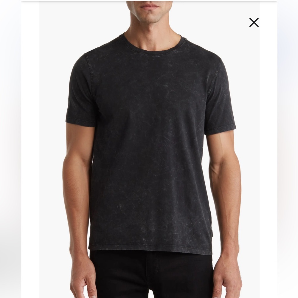 NWT John Varvatos Enzo Rock Tee - Black Marble Wash Cotton T-Shirt XXL